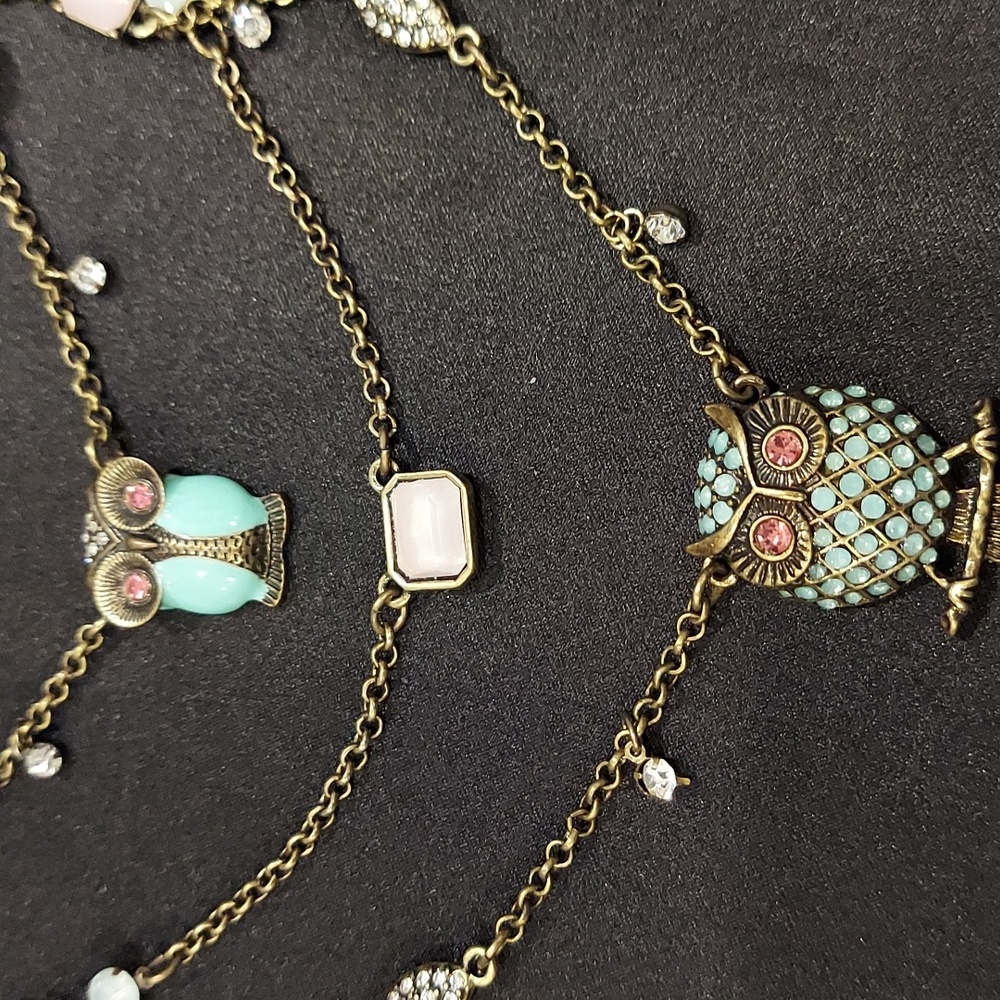 Betsey Johnson OWL LAYERED NECKLACE - Picture 6 of 8